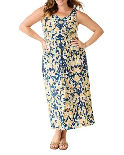 Nic+zoe Plus Vineyard Glow Danielle Dress In Indigo Multi