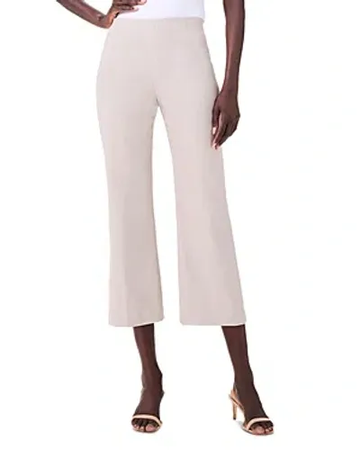 Nic + Zoe Polished Wonderstretch Wide-leg Crop Trouser In Cobblestone In Beige