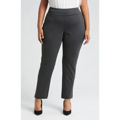 Nic + Zoe Nic+zoe Ponte Knit Pants In Charcoal