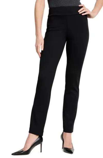 Nic + Zoe Plus Work It Womens Solid Cable Knit Straight Leg Pants In Black