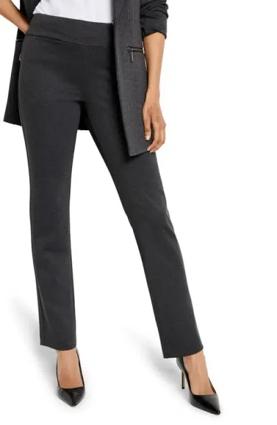 Nic + Zoe Nic+zoe Ponte Knit Pull-on Pants In Charcoal