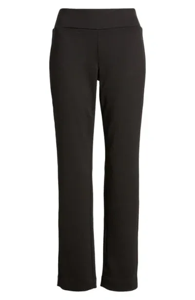 Nic + Zoe Nic+zoe Ponte Straight Leg Pants In Black Onyx