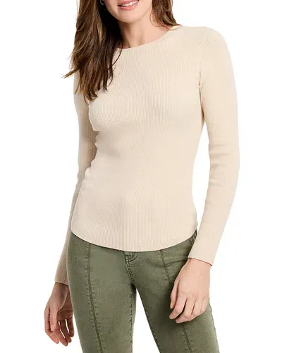 Nic + Zoe Nic+zoe Ribbed Sweater Tee In Sandshell