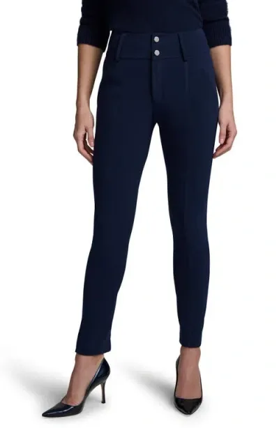 Nic + Zoe Nic+zoe Scuba Knit Slim Pants In Dark Indigo