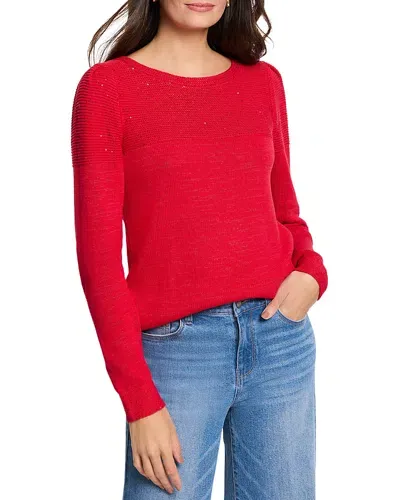 Nic + Zoe Nic+zoe Sequin Stitch Sweater In Amaryllis