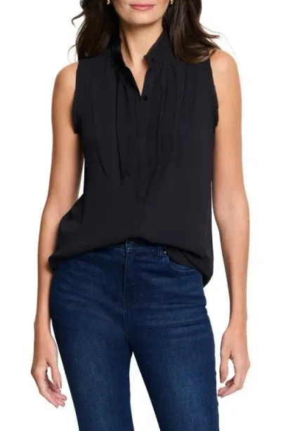 Nic + Zoe Nic+zoe Sleeveless Chiffon Top In Black Onyx