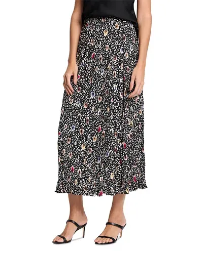 Nic + Zoe Nic+zoe Spotted Dots Midi Skirt In Black Multi