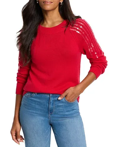 Nic + Zoe Nic+zoe Subtle Shine Sequin Sweater In Amaryllis