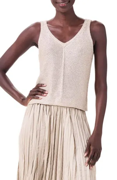 Nic + Zoe Nic+zoe Subtle Sparkle Sweater Tank In Brown Rice