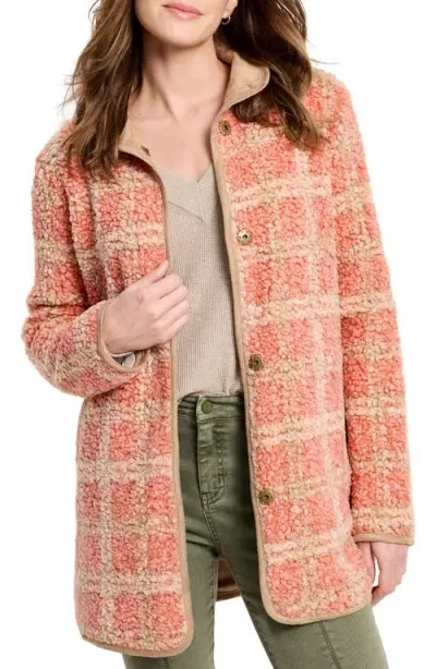 Nic + Zoe Nic+zoe Sunset Fleece Jacket In Pink Multi