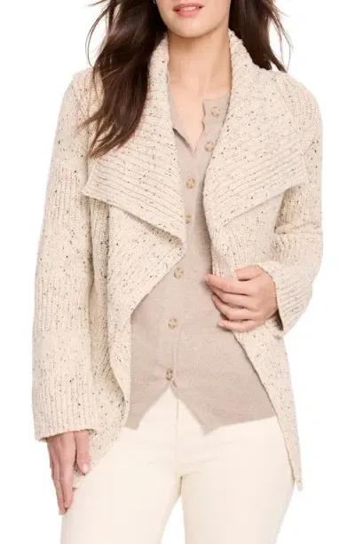 Nic + Zoe Nic+zoe Texture Tweed Open Front Cardigan In Neutral Mix