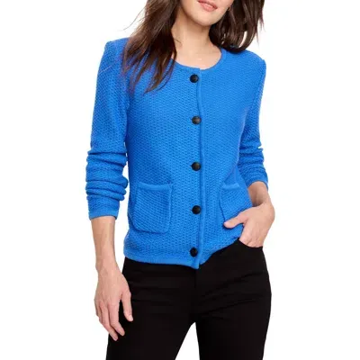 Nic + Zoe Nic+zoe Textured Sweater Jacket In Sapphire