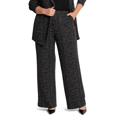 Nic + Zoe Nic+zoe Tweed Pull-on Pants In Black Multi