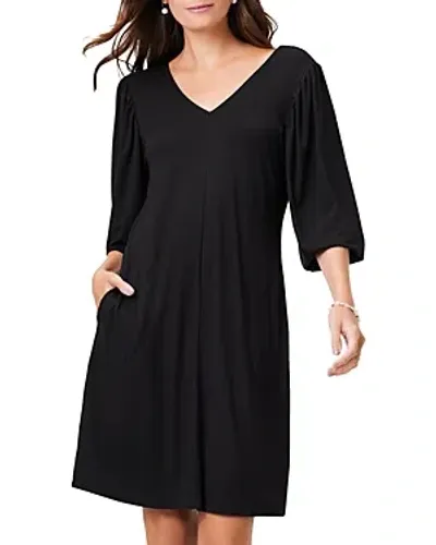 Nic + Zoe Nic+zoe V Neck Dress In Black Onyx