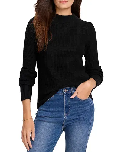 Nic + Zoe Nic+zoe Waffle Stitch Sweater In Black Onyx