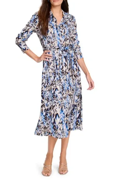 Nic + Zoe Nic+zoe Washed Chevron Live In Shirtdress In Blue Multi