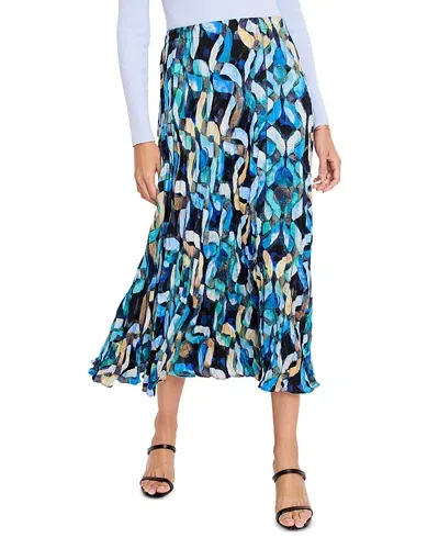 Nic + Zoe Nic+zoe Wave Links Midi Skirt In Blue Multi