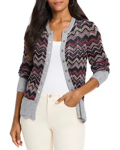 Nic + Zoe Nic+zoe Zig Zag Cardigan In Red Multi