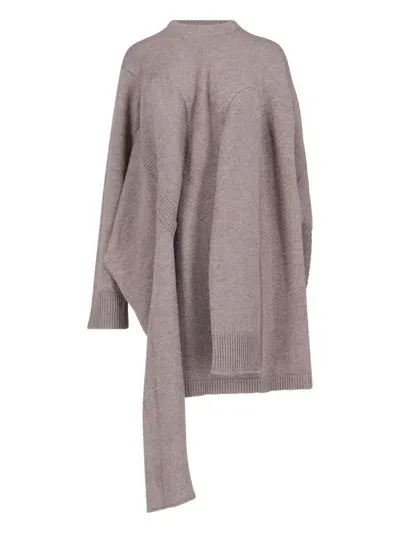 Niccolò Pasqualetti Asymmetrical Deconstructed Sweater In Brown