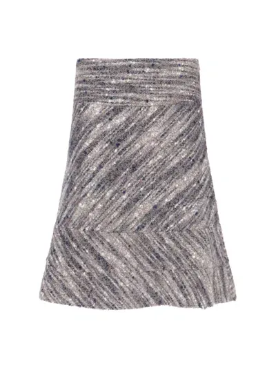 Niccolò Pasqualetti Flared Mini Skirt In Brown