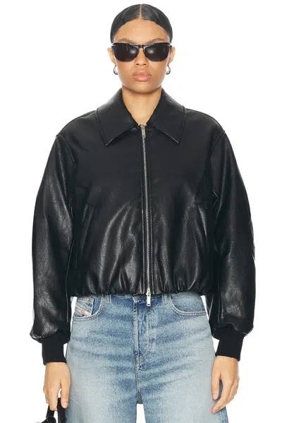 Nicholas Frida Vegan Leather Bomber Jacket In Black