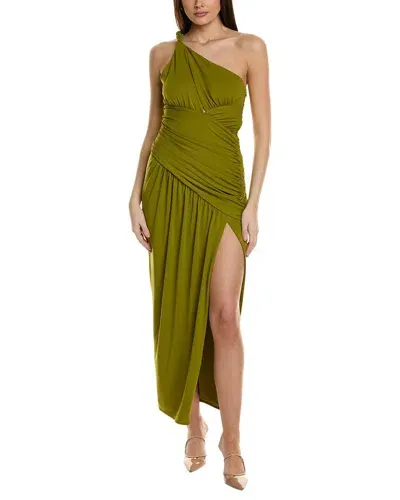 Nicholas Nala Draped Asym Midi Dress In Green