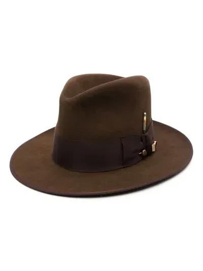 Nick Fouquet Matchstick-detail Fedora Hat In Brown