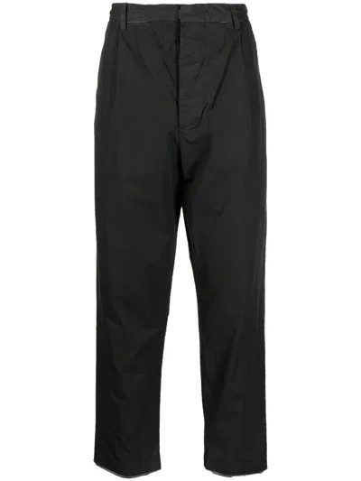 Nicolas Andreas Taralis Cotton Tapered Trousers In Black