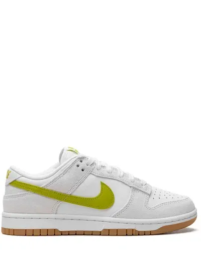 Nike Dunk Low "bright Cactus" Sneakers In White