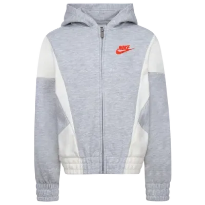 Nike Kids' Girls Preschool   Xo Swoosh Full-zip Hoodie In Grey