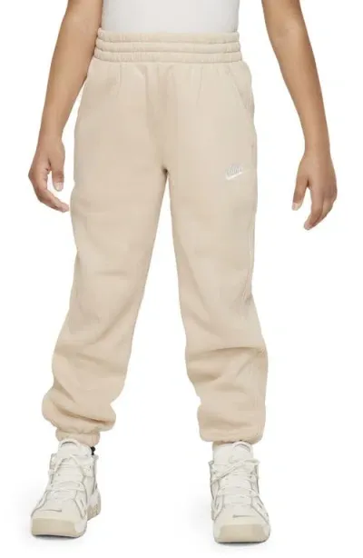 Nike Kids' Sportswear Club Fleece Sweatpants In Sanddrift/white