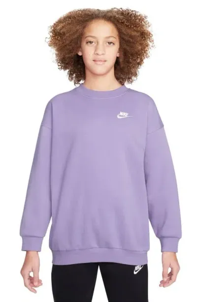 Nike Kids' Sportswear Club Fleece Sweatshirt In Hydrangeas/white