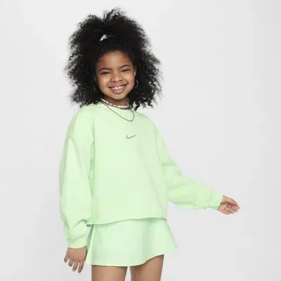 Nike Sportswear Big Kids' (girls') Dri-fit Crew-neck Sweatshirt In Green