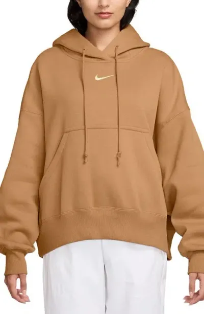 Nike Sportswear Phoenix Fleece Pullover Hoodie In Flax/sail