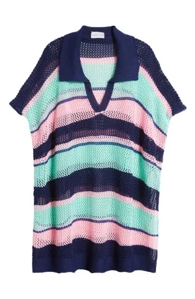 Nikki Lund Stripe Open Stitch Sweater In Multi