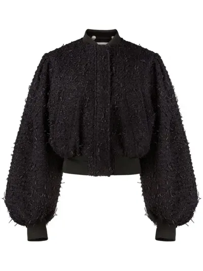 Nina Ricci Cropped Bomber Jacket In Black