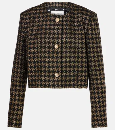 Nina Ricci Houndstooth Cropped Jacket In Black