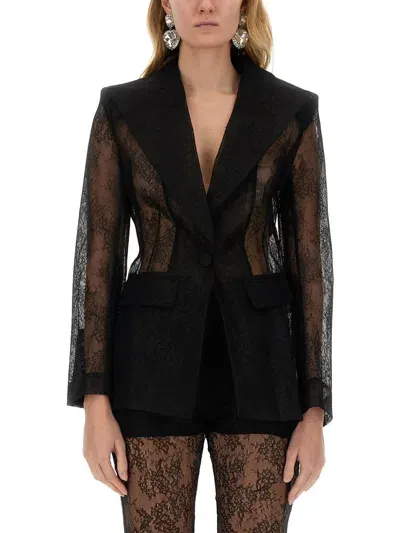 Nina Ricci Lace Blazer In Black