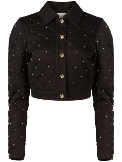 Nina Ricci Studded Quilted Jacket In Black