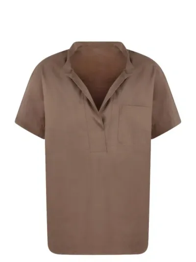 Nine In The Morning Ilenia Poplin Shirt In Brown