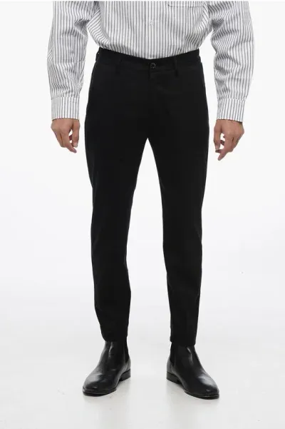 Nine In The Morning Stretch Wool Joggy Man Pants With Elastic Waistband In Black