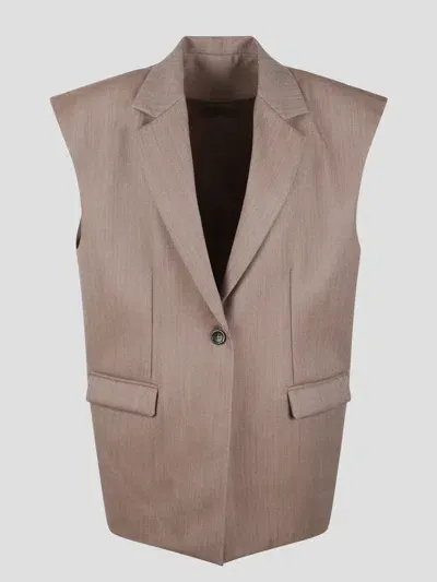 Nine In The Morning Taylor Blazer Sleeveless In Brown