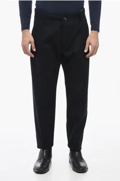 Nine In The Morning Wool Blend Kent Pants With Belt Loops In Black