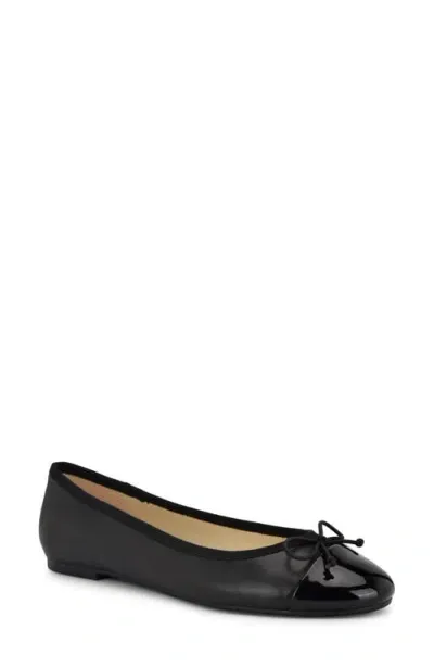 Nine West Prosep Cap Toe Flat In Black