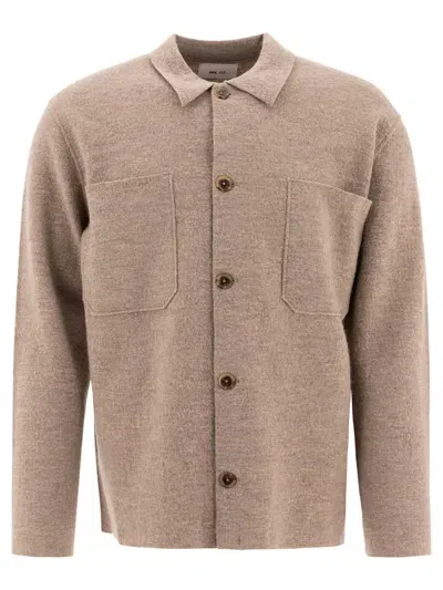 Nn07 Nn.07 "jonas" Boiled Wool Overshirt In Beige