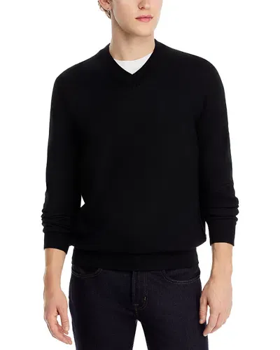 Nn07 Sergio 6584 Wool Blend V-neck Sweater In Black