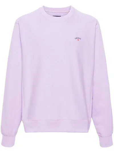 Noah Ny Purple Logo-embroidered Cotton Sweatshirt