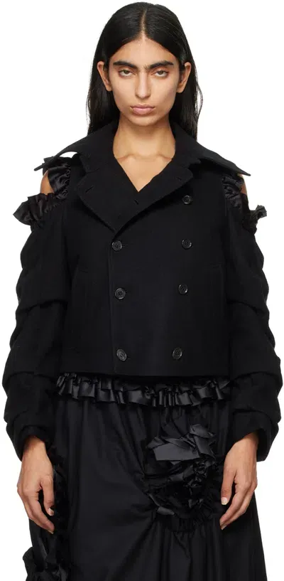 Noir Kei Ninomiya Black Milled Wool Jacket