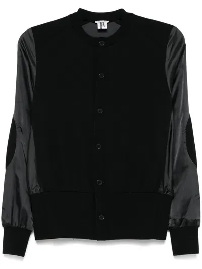 Noir Kei Ninomiya Panelled Cardigan In Black