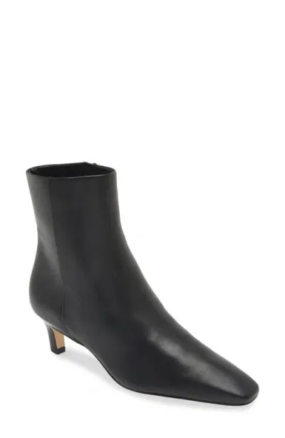 Nordstrom Arazio Genuine Calf Hair Kitten Heel Bootie In Black